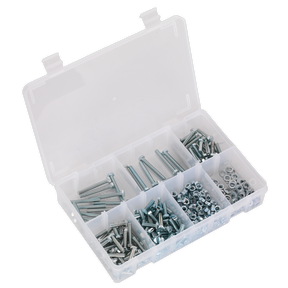 Sealey AB049SNW High Tensile Setscrew, Nut & Washer Assortment M5 444pc