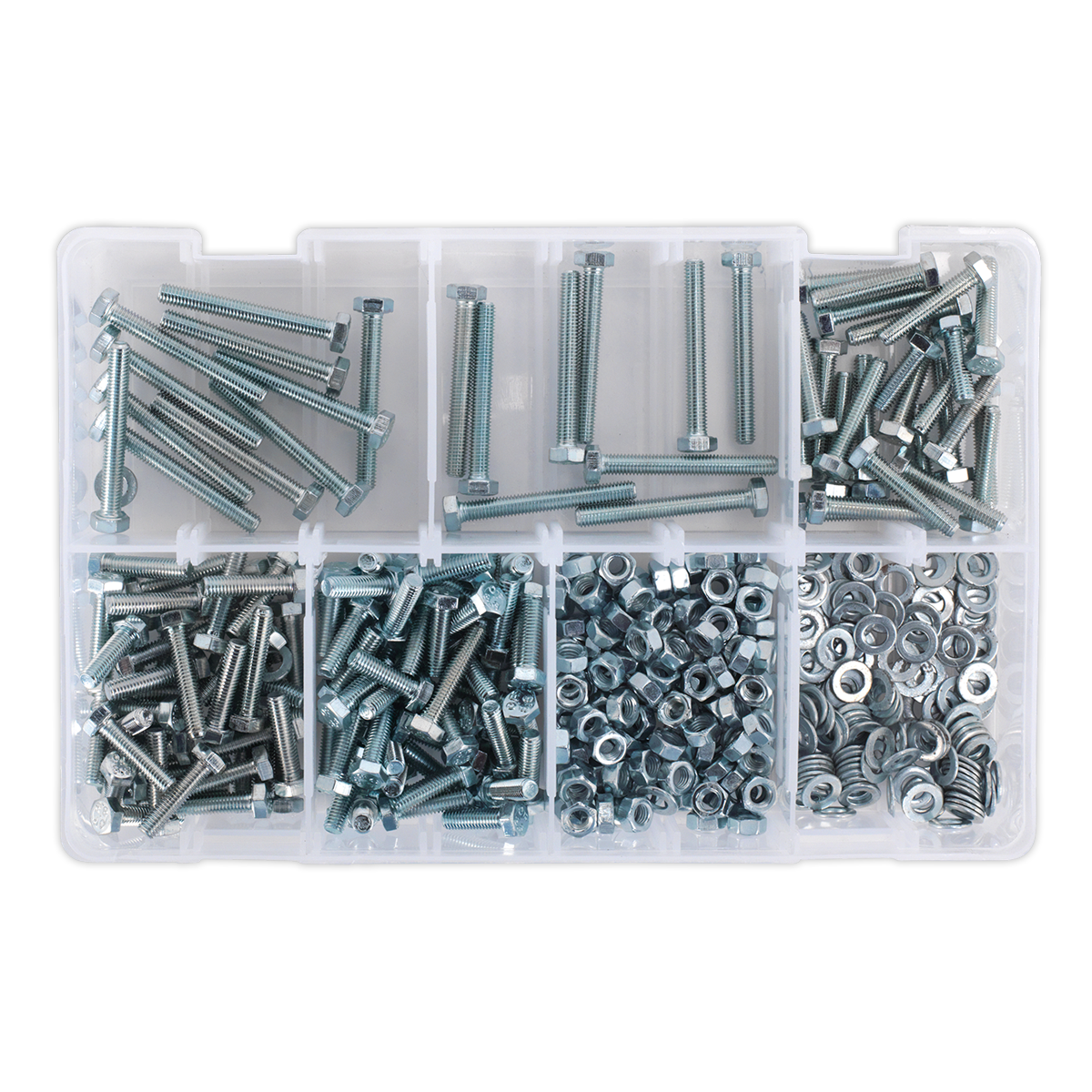 Sealey AB049SNW High Tensile Setscrew, Nut & Washer Assortment M5 444pc - additional view 4