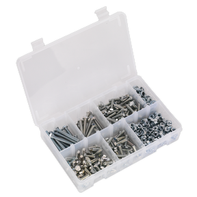 Sealey AB050SNW High Tensile Setscrew, Nut & Washer Assortment M6 408pc