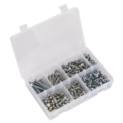 Sealey AB050SNW High Tensile Setscrew, Nut & Washer Assortment M6 408pc