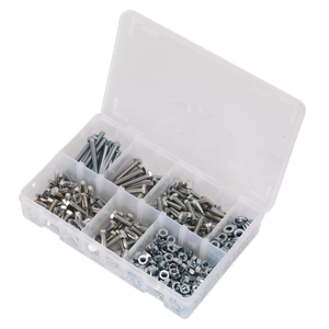 Sealey AB050SNW High Tensile Setscrew, Nut & Washer Assortment M6 408pc - additional view 3
