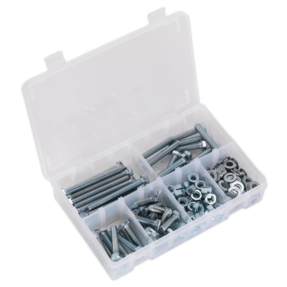 Sealey AB051SNW High Tensile Setscrew, Nut & Washer Assortment M8 220pc