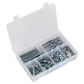 Sealey AB051SNW High Tensile Setscrew, Nut & Washer Assortment M8 220pc