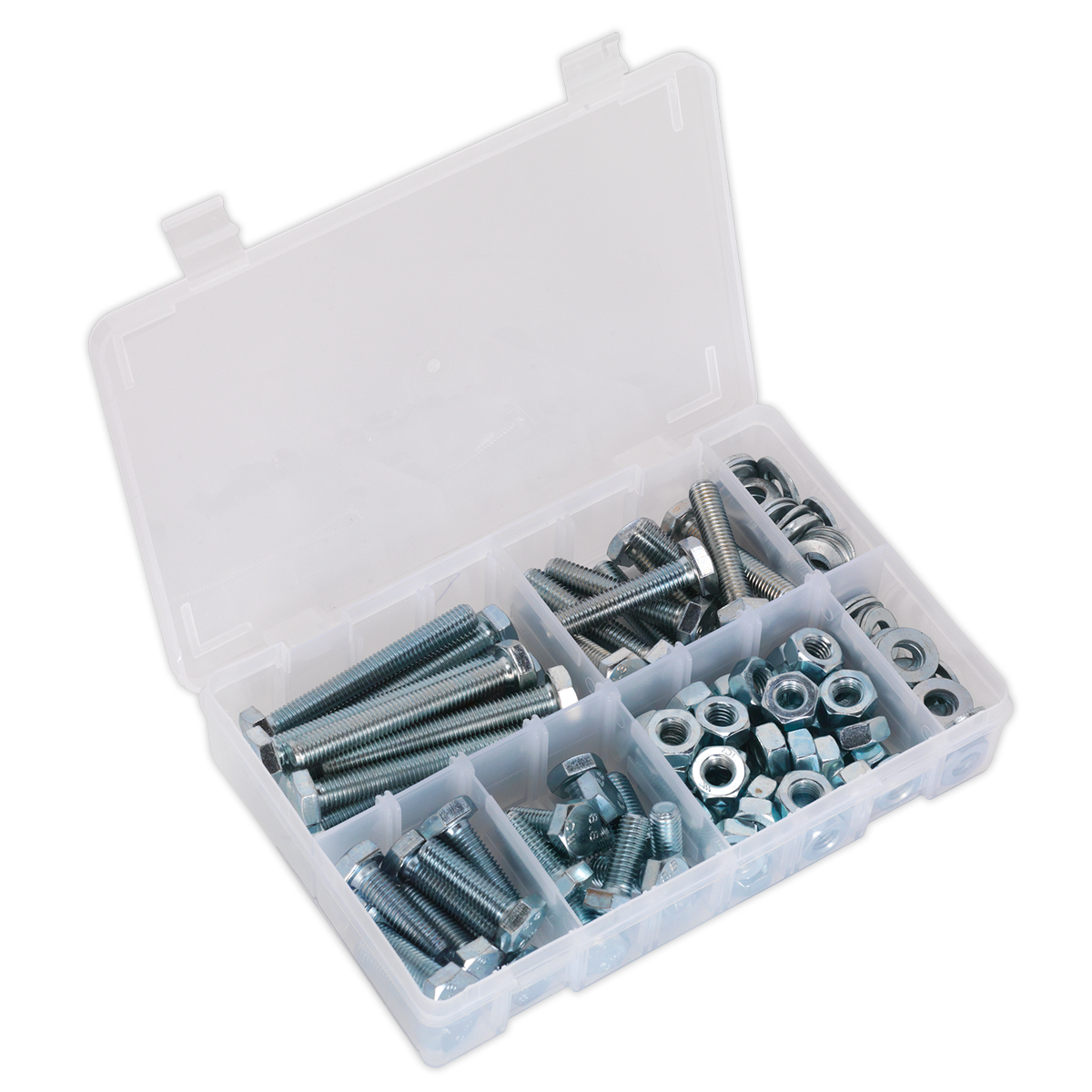 Sealey AB052SNW High Tensile Setscrew, Nut & Washer Assortment M10 150pc