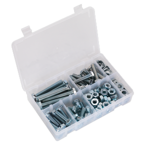 Sealey AB052SNW High Tensile Setscrew, Nut & Washer Assortment M10 150pc