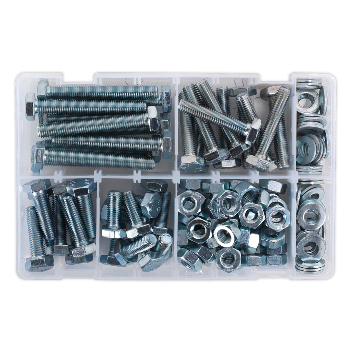 Sealey AB052SNW High Tensile Setscrew, Nut & Washer Assortment M10 150pc - additional view 4