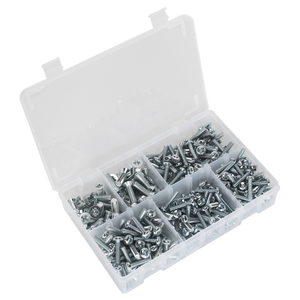 Sealey AB054MS Countersunk & Pan Head Pozi Machine Screw Assortment M5-M8 264pc