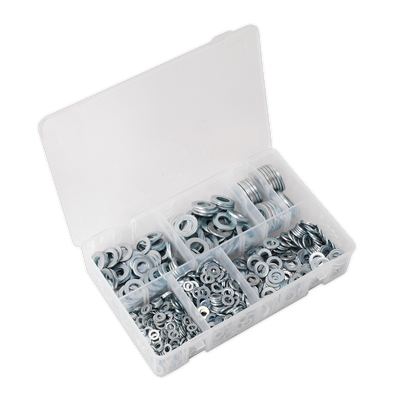Sealey AB055WA Flat Washer Assortment M5-M16 Form A 1070pc