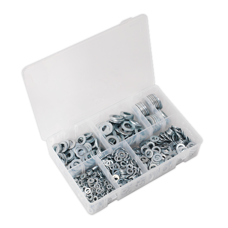 Sealey AB055WA Flat Washer Assortment M5-M16 Form A 1070pc