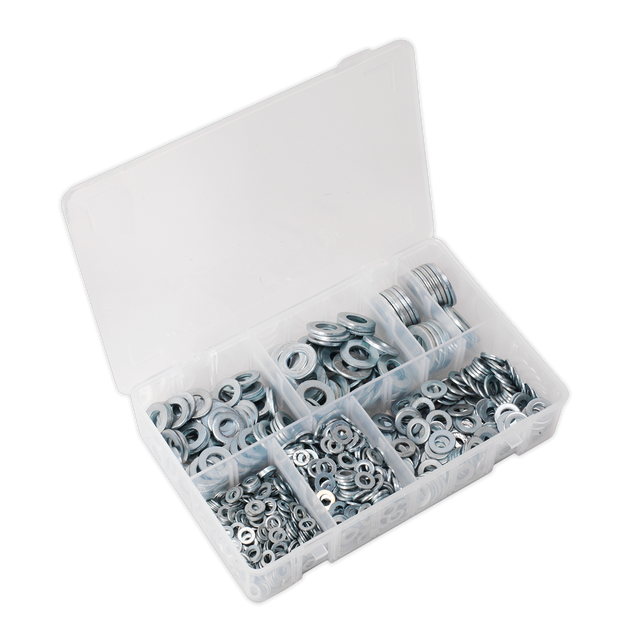 Sealey AB055WA Flat Washer Assortment M5-M16 Form A 1070pc