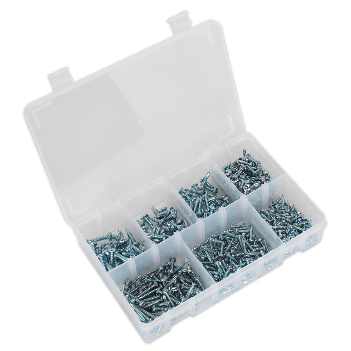 Sealey AB060SDS Zinc Plated Self-Drilling Pan Head Phillips Screw Assortment 500pc