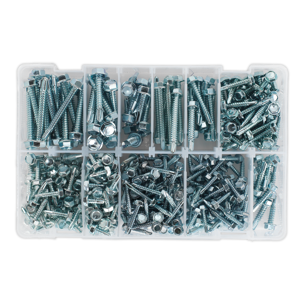 Sealey AB061SDH Zinc Plated Self-Drilling Screw Assortment Hex Head 410pc - additional view 3