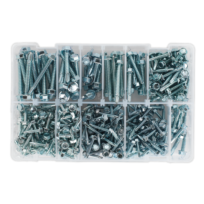 Sealey AB061SDH Zinc Plated Self-Drilling Screw Assortment Hex Head 410pc - additional view 3