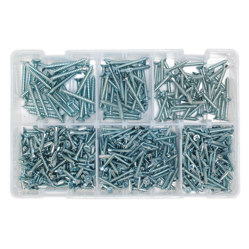 Sealey AB062STCS Zinc Plated Self-Tapping Countersunk Pozi Screw Assortment 510pc - DIN 7982 - additional view 3