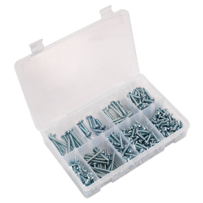 Sealey AB064STPP Zinc Plated Self-Tapping Pan Head Pozi Screw Assortment 305pc - DIN 7981CZ
