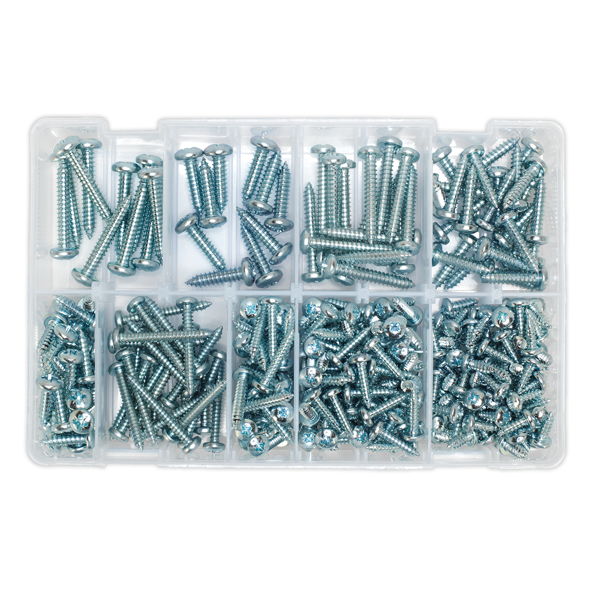 Sealey AB064STPP Zinc Plated Self-Tapping Pan Head Pozi Screw Assortment 305pc - DIN 7981CZ - additional view 4