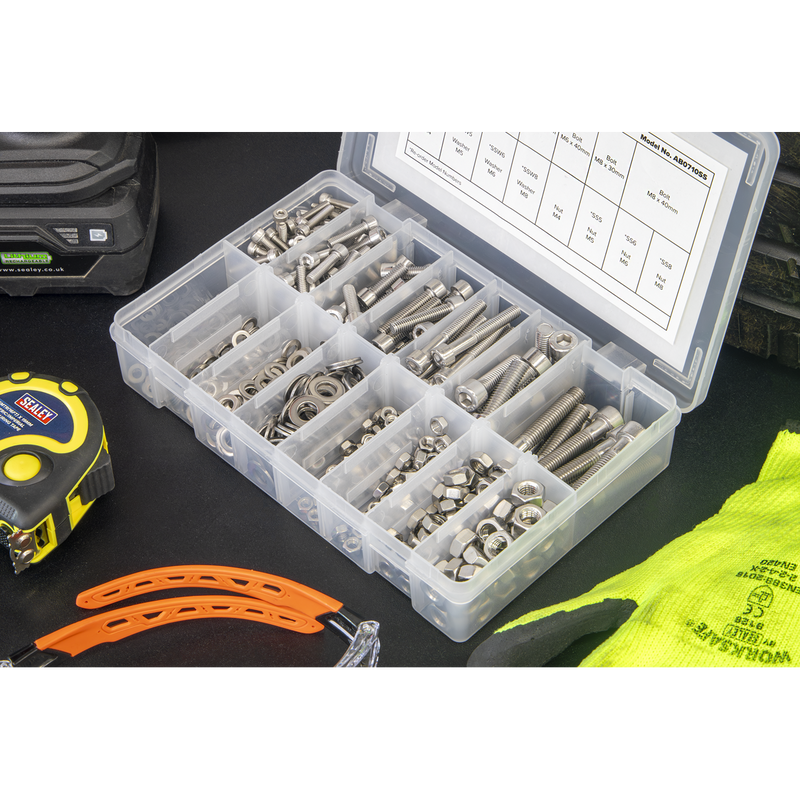 Sealey AB0710SS Stainless Steel Hex Socket Bolt, Washer & Nut Assortment 710pcs - additional view 8