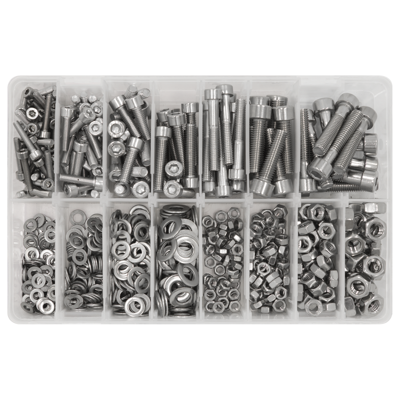 Sealey AB0710SS Stainless Steel Hex Socket Bolt, Washer & Nut Assortment 710pcs - additional view 9
