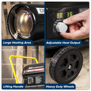 Sealey AB1850DV Dual Voltage Space Warmer® Kerosene/Diesel Heater with Wheels 185,000Btu/hr(55kW) - additional view 4