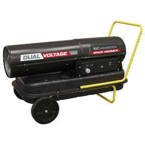 Sealey AB1850DV Dual Voltage Space Warmer® Kerosene/Diesel Heater with Wheels 185,000Btu/hr(55kW)