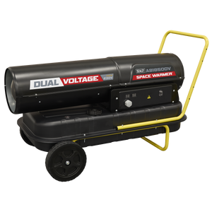 Sealey AB1850DV Dual Voltage Space Warmer® Kerosene/Diesel Heater with Wheels 185,000Btu/hr(55kW)