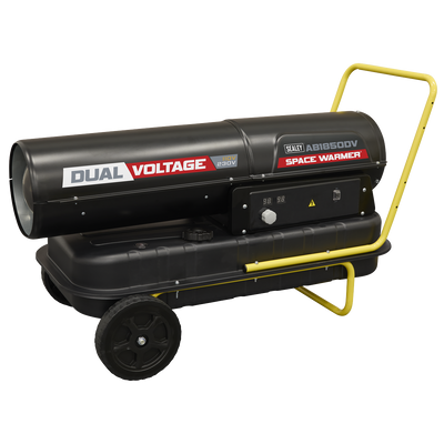 Sealey AB1850DV Dual Voltage Space Warmer® Kerosene/Diesel Heater with Wheels 185,000Btu/hr(55kW)
