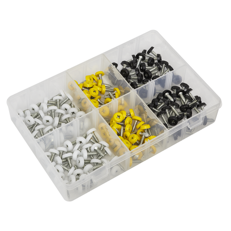 Sealey AB195NP Numberplate Screw Assortment 4.8mm x 18mm 195pc - Plastic Enclosed Head - additional view 2