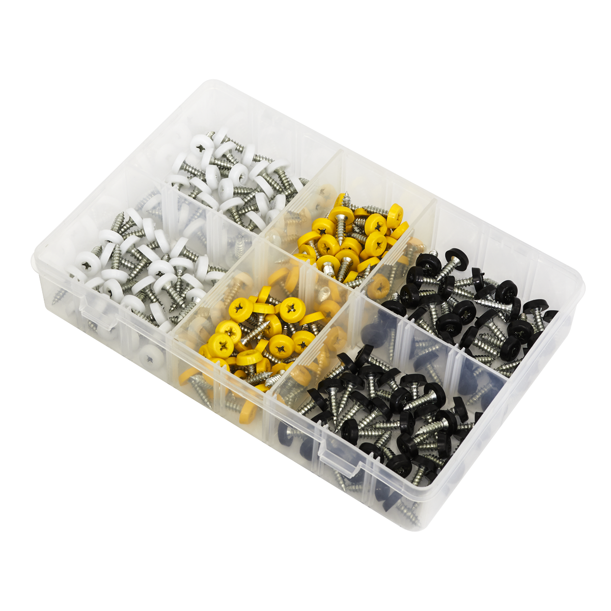 Sealey AB195NP Numberplate Screw Assortment 4.8mm x 18mm 195pc - Plastic Enclosed Head - additional view 3
