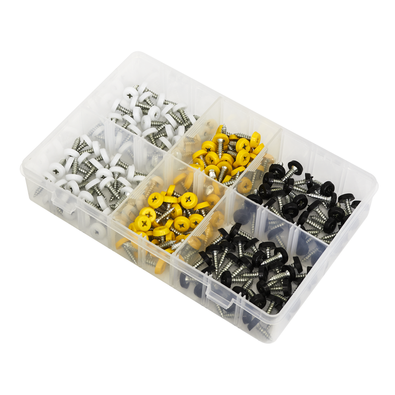 Sealey AB195NP Numberplate Screw Assortment 4.8mm x 18mm 195pc - Plastic Enclosed Head - additional view 3
