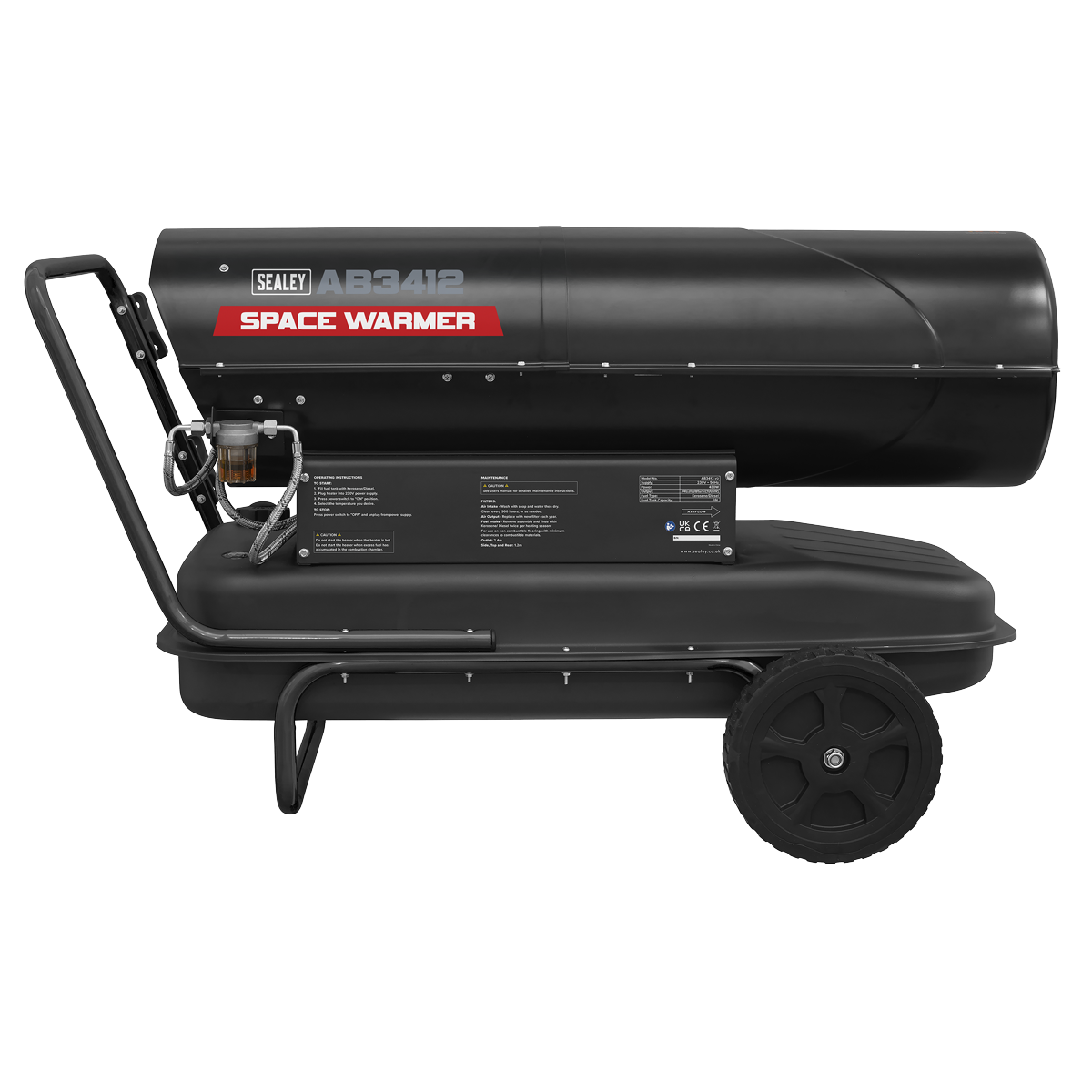 Sealey AB3412 Space Warmer® Kerosene/Diesel Heater with Wheels 340,000Btu/hr - additional view 4