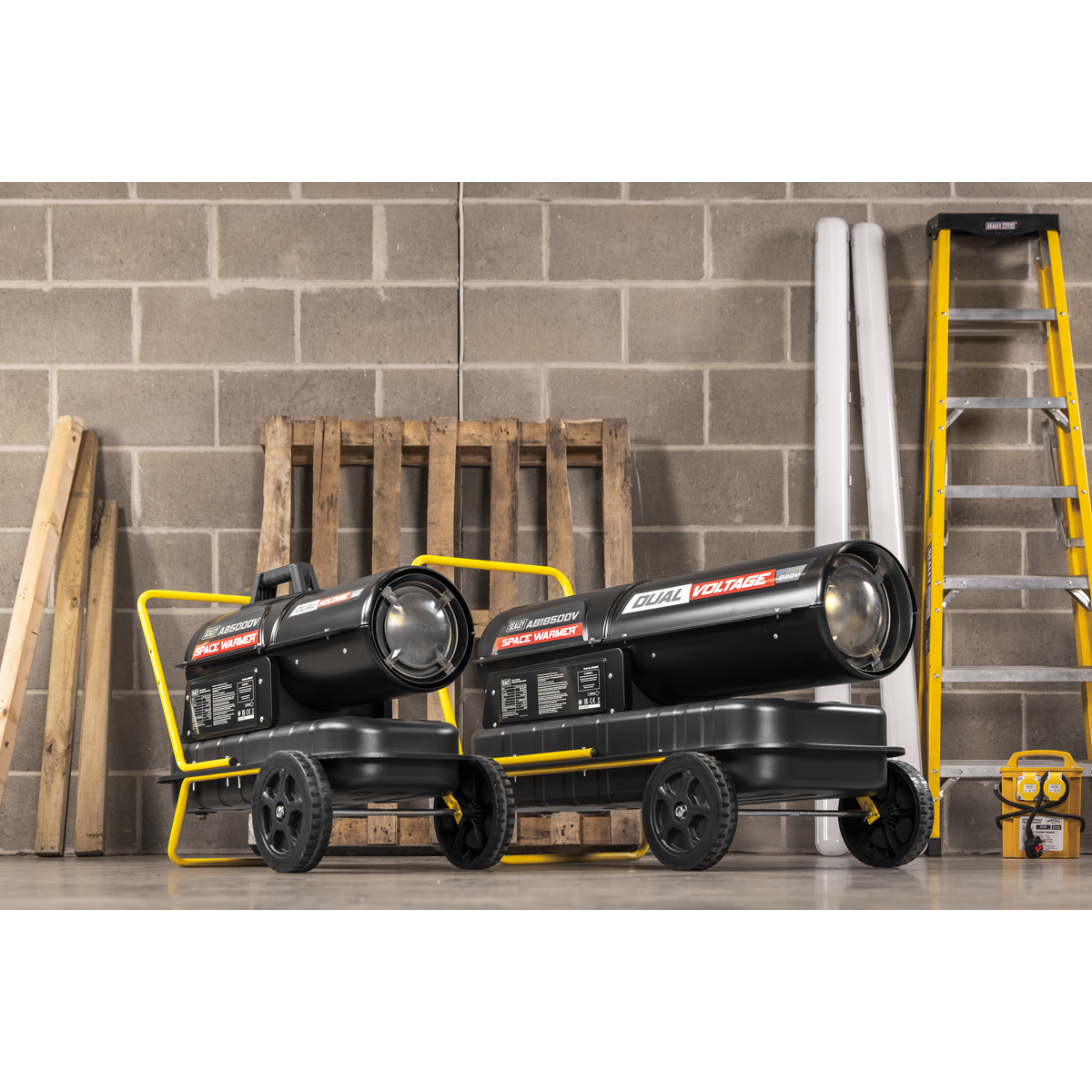 Sealey AB500DV Dual Voltage Kerosene/Diesel Space Warmer® Heater with Wheels 50,000Btu/hr - additional view 11