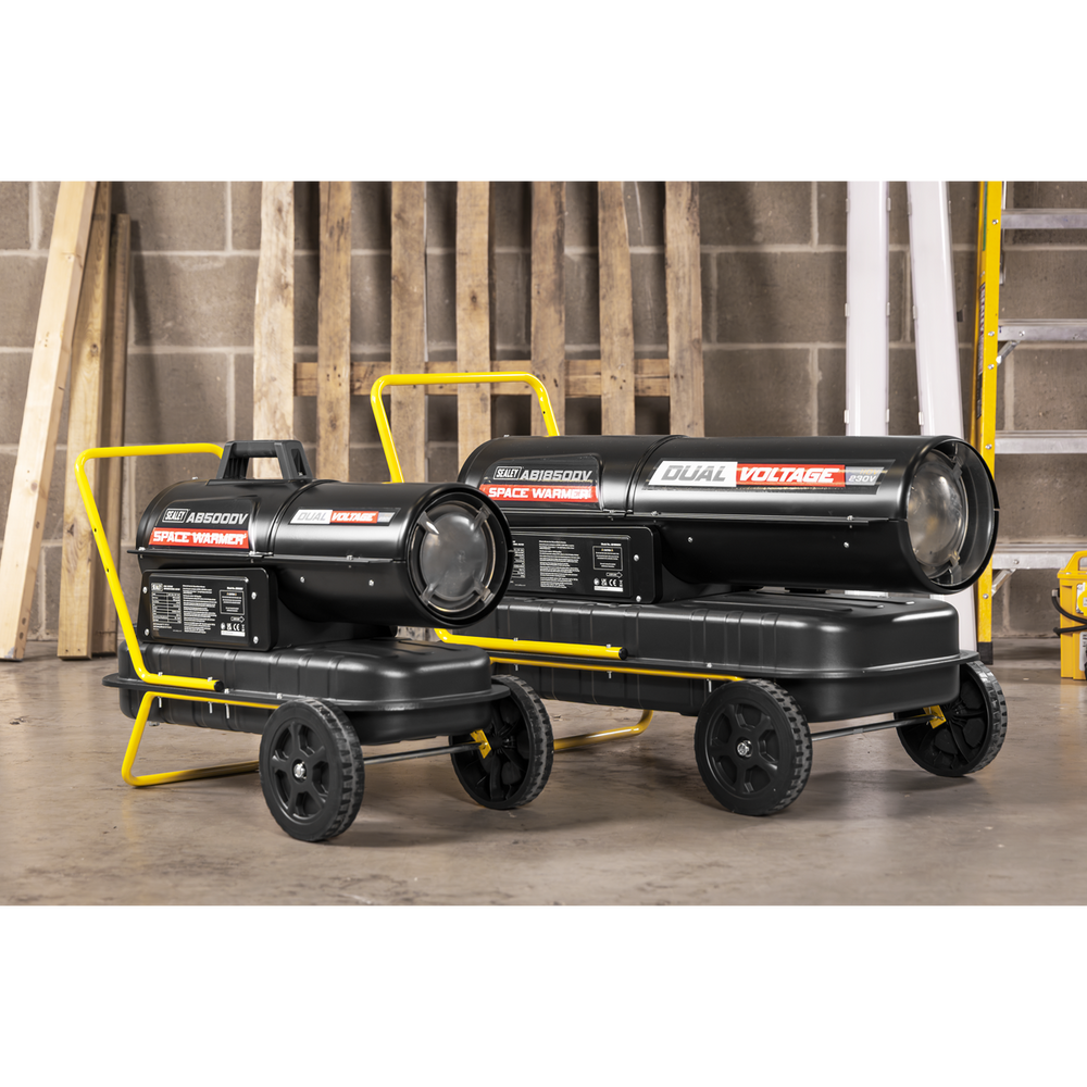 Sealey AB1850DV Dual Voltage Space Warmer® Kerosene/Diesel Heater with Wheels 185,000Btu/hr(55kW) - additional view 12