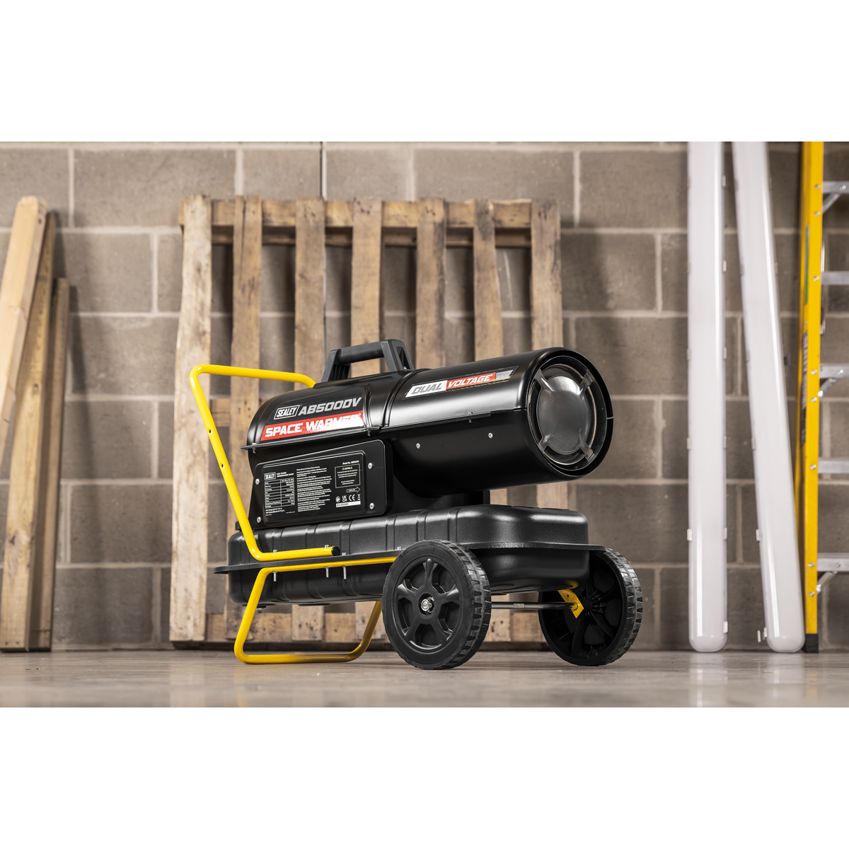 Sealey AB500DV Dual Voltage Kerosene/Diesel Space Warmer® Heater with Wheels 50,000Btu/hr - additional view 12