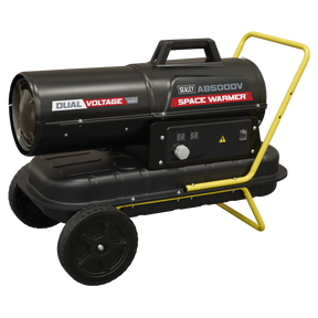 Sealey AB500DV Dual Voltage Kerosene/Diesel Space Warmer® Heater with Wheels 50,000Btu/hr