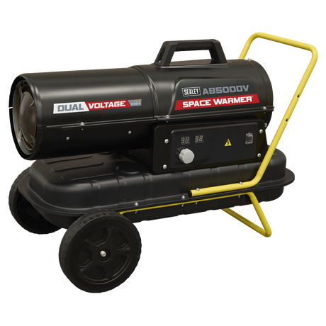 Sealey AB500DV Dual Voltage Kerosene/Diesel Space Warmer® Heater with Wheels 50,000Btu/hr