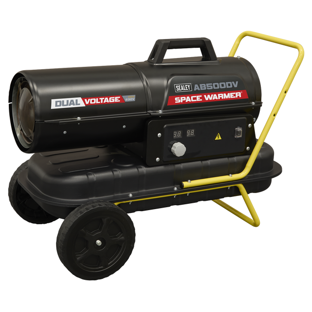 Sealey AB500DV Dual Voltage Kerosene/Diesel Space Warmer® Heater with Wheels 50,000Btu/hr