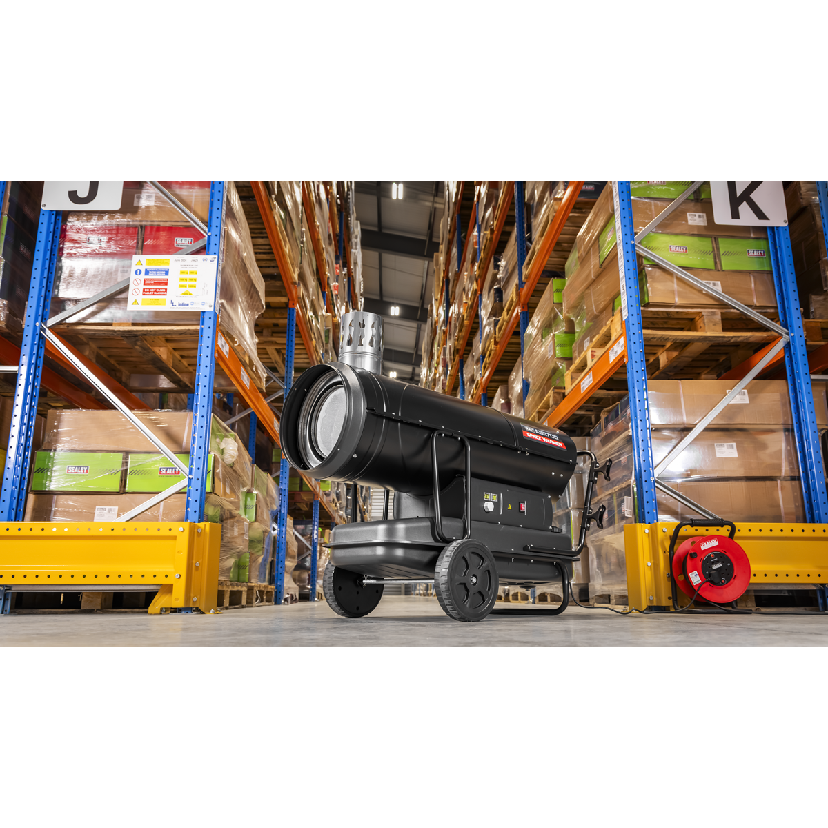 Sealey ABI1700 Space Warmer® Indirect Kerosene/Diesel Heater with Wheels 170,000Btu/hr - additional view 9
