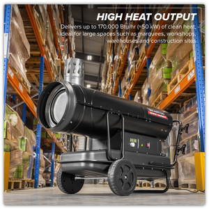 Sealey ABI1700 Space Warmer® Indirect Kerosene/Diesel Heater with Wheels 170,000Btu/hr - additional view 11