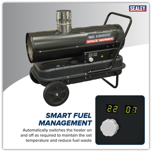 Sealey ABI600 Space Warmer® Indirect Kerosene/Diesel Heater with Wheels 68,000Btu/hr - additional view 10