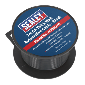 Sealey AC0507B 5A Thick Wall Automotive Cable 7m - Black - additional view 2