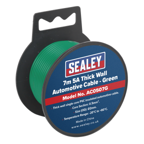 Sealey AC0507G 5A Thick Wall Automotive Cable 7m - Green