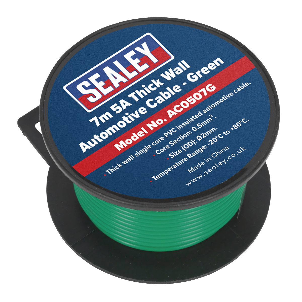 Sealey AC0507G 5A Thick Wall Automotive Cable 7m - Green - additional view 2