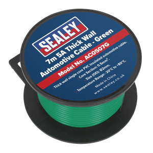 Sealey AC0507G 5A Thick Wall Automotive Cable 7m - Green - additional view 2