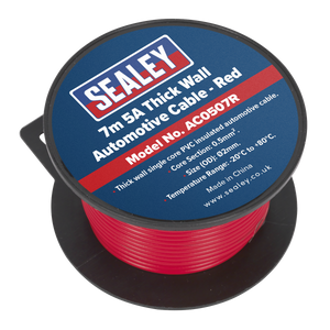 Sealey AC0507R 5A Thick Wall Automotive Cable 7m - Red - additional view 2