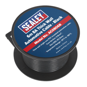 Sealey AC0806B 8A Thick Wall Automotive Cable 6m - Black - additional view 2
