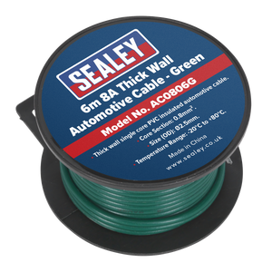 Sealey AC0806G 8A Thick Wall Automotive Cable 6m - Green - additional view 2