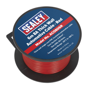 Sealey AC0806R 8A Thick Wall Automotive Cable 6m - Red - additional view 2