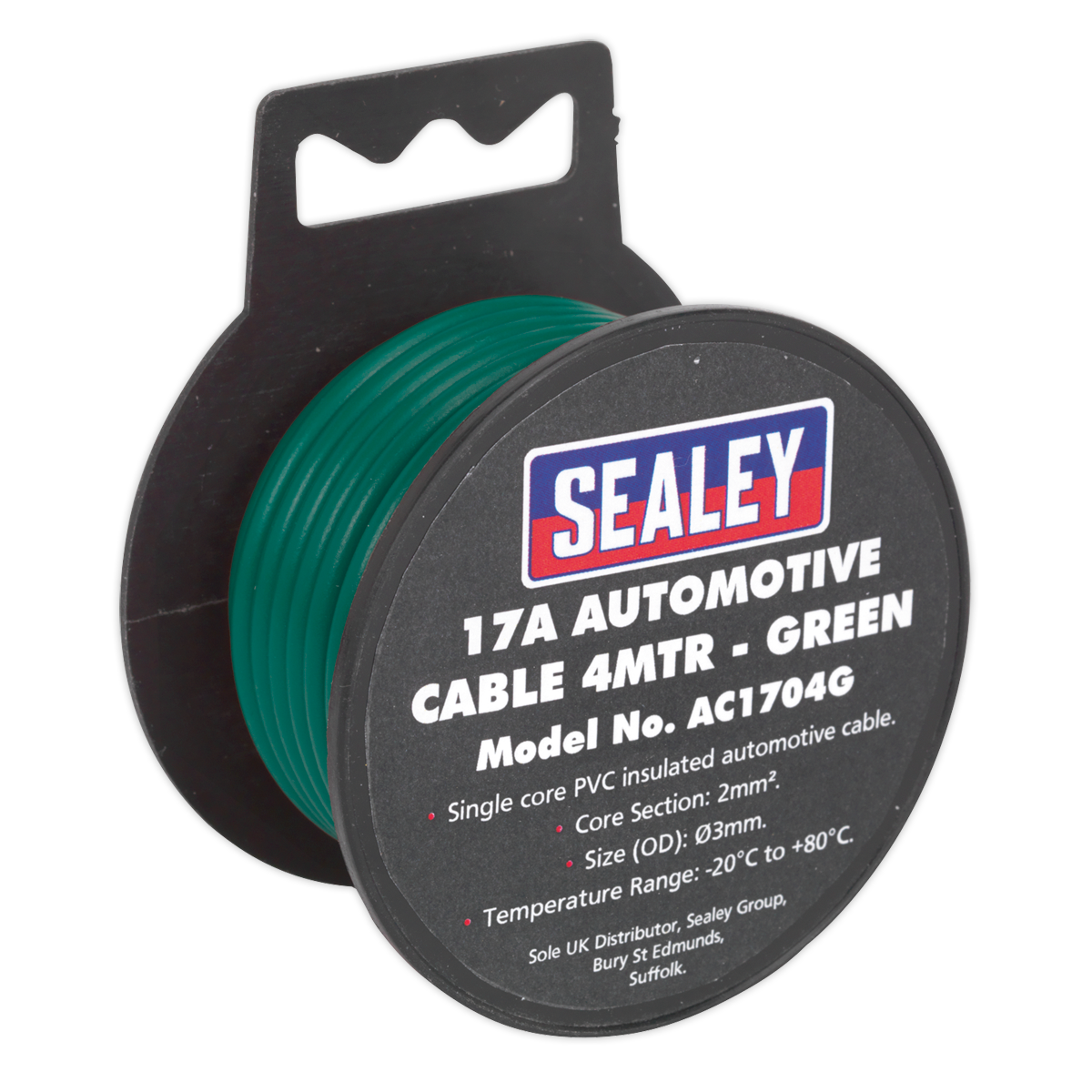 Sealey AC1704G 17A Thick Wall Automotive Cable 4m - Green
