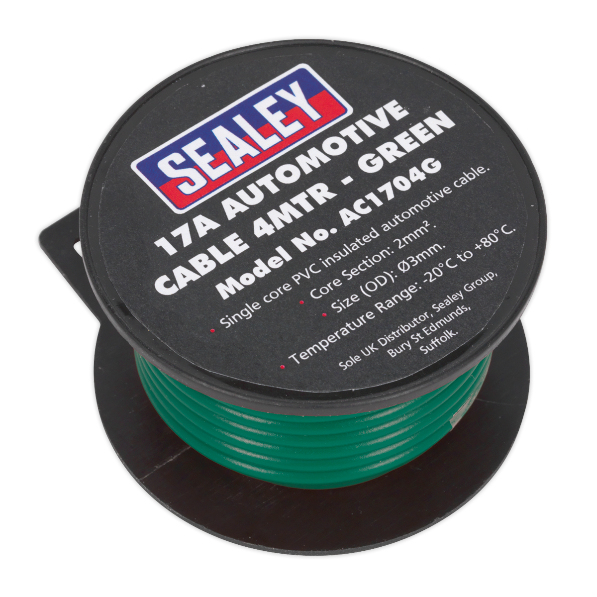 Sealey AC1704G 17A Thick Wall Automotive Cable 4m - Green - additional view 2