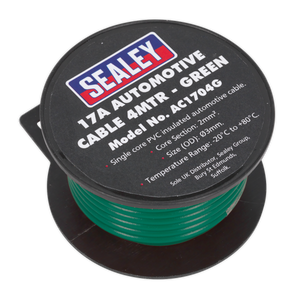 Sealey AC1704G 17A Thick Wall Automotive Cable 4m - Green - additional view 2